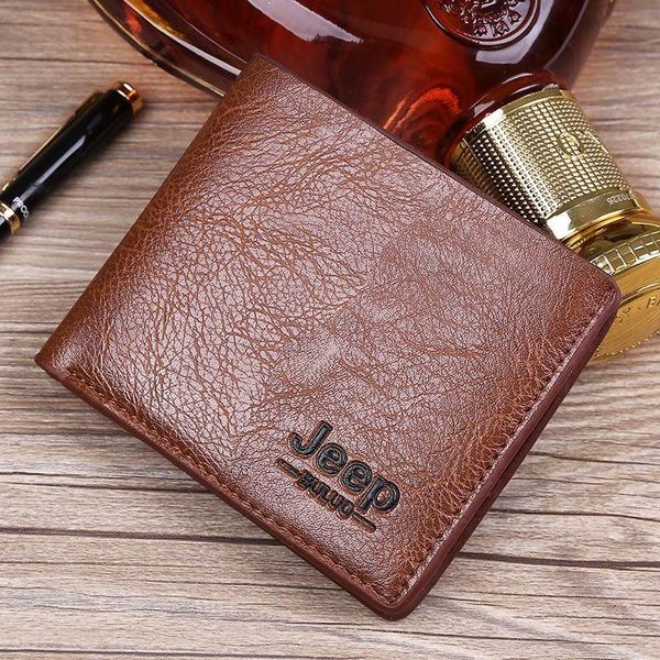 

men's retro wallet short money clip leather coin purse card holder bank package luxury business wallets, Red;black