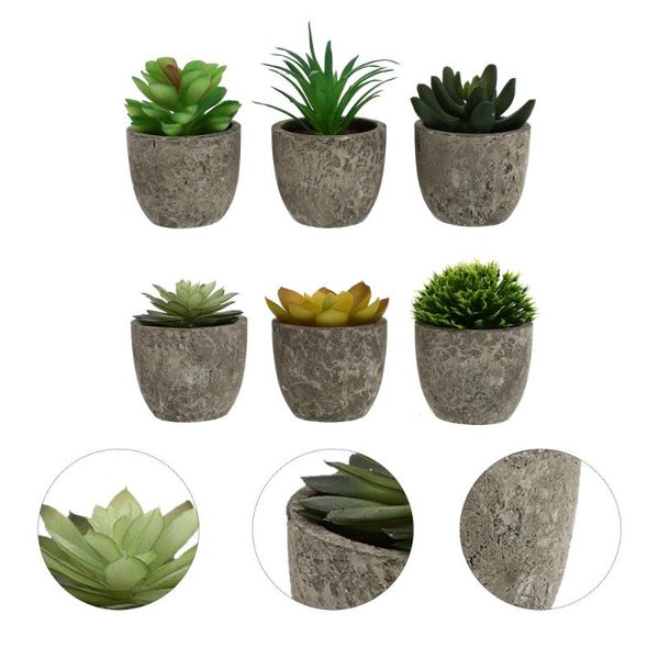 

decorative flowers & wreaths 6pcs exquisite potted plant adornments realistic succulent decors