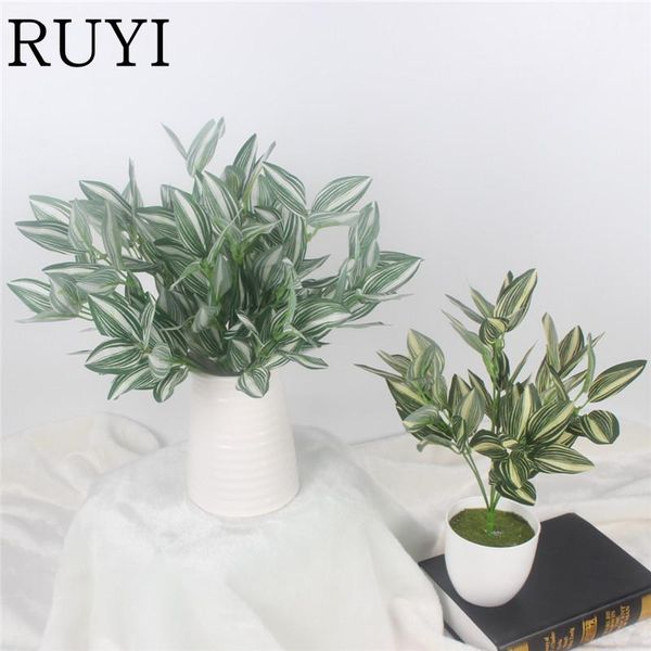 

artificial bamboo plum leaves simulation fake green plants wall accessories garden greening work supplies wedding decor home decorative flow