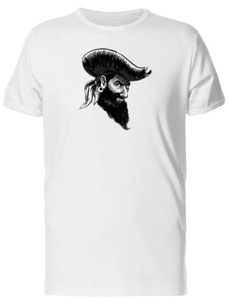 

Bearded Captain Pirate Sketch Men's Tee -Image by Shutterstock, White;black