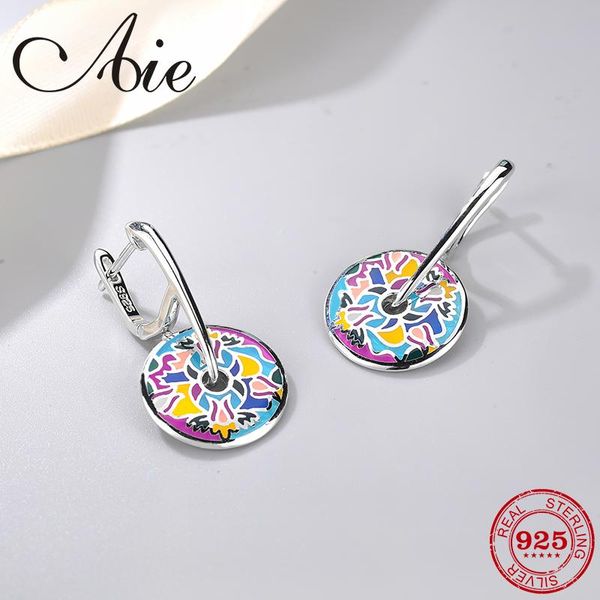 

dangle & chandelier diy gift 925 sterling silver fashion like abstract flower pattern colourful enamel fine earring party jewelry