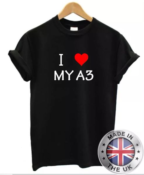 

i love cuore il mio a3 t shirt s-xxl uomo donna auto regalo, White;black