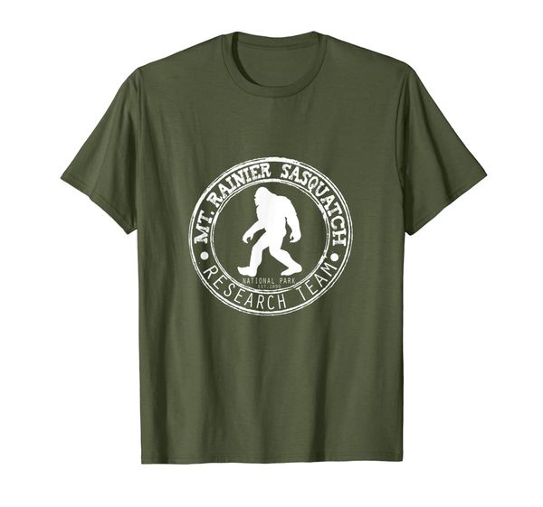 

mt rainier sasquatch research team souvenir t-shirt, White;black