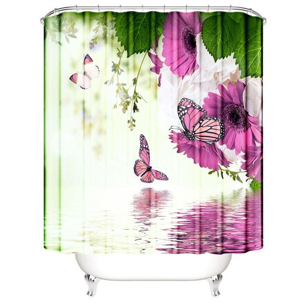 

shower curtains fabric bathroom curtain waterproof floral toilets polyester bath 200 * 180
