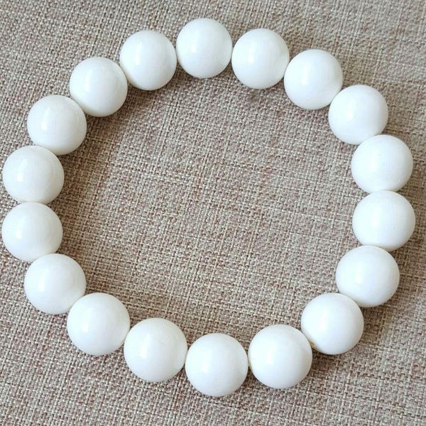 Bracciale Tridacna bianco naturale 6-16mm Perline Accessori per gioielli Braccialetti in pietra colorata per donna Uomo Perline, fili