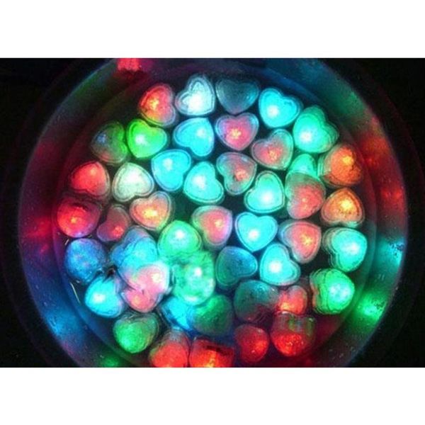 

party decoration flash love ice cube water-actived led light put into water drink automatically for wedding bars christmas