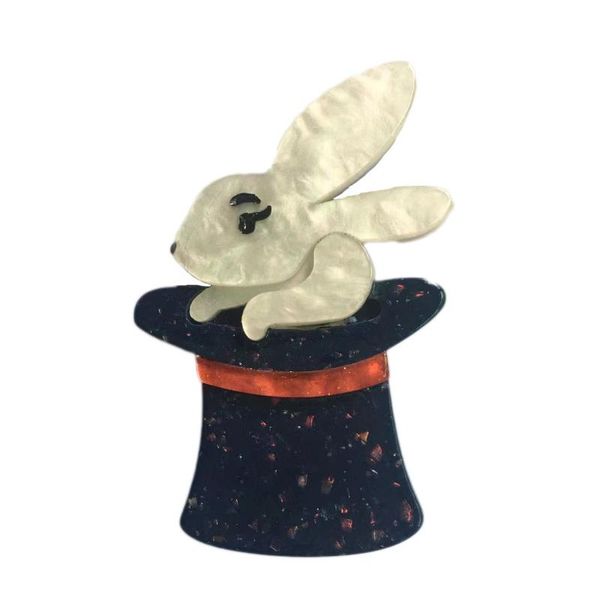 

pins, brooches rabbite hat brooch pin white women men gift jewelry, Gray