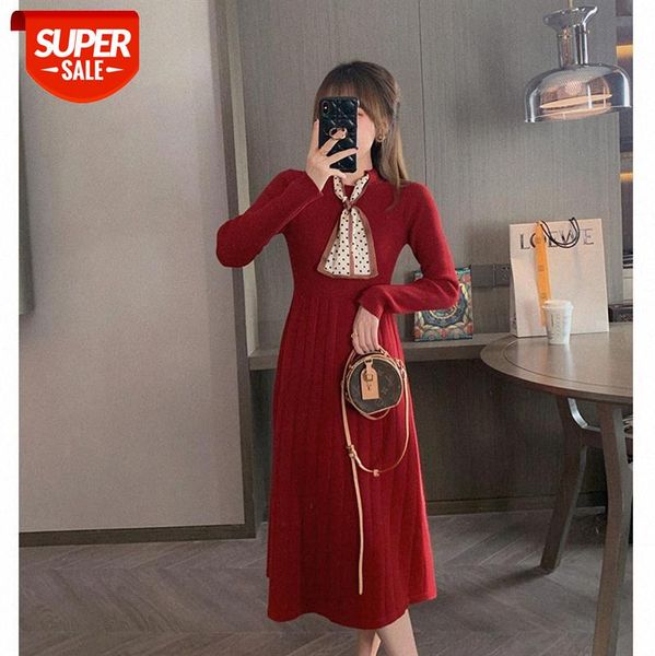 

net celebrity custom knitted dress female waist is thin and red a-line long skirt issued on behalf of #i13s, White;black