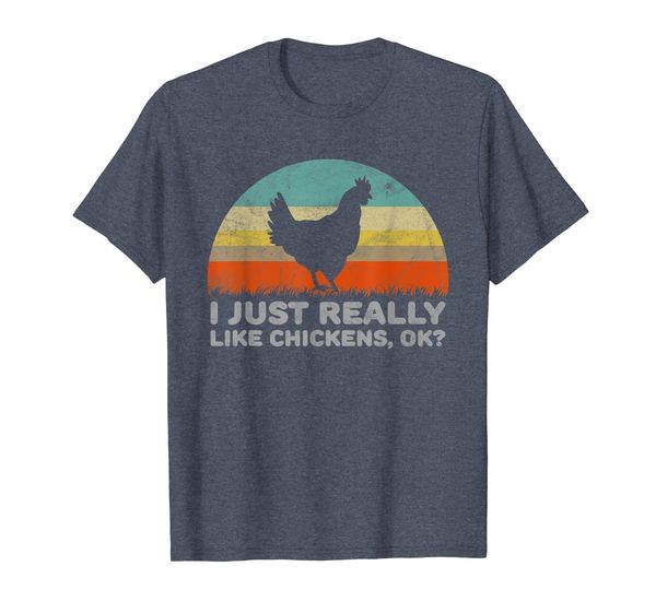 

funny i just really like chickens ok t-shirt, White;black