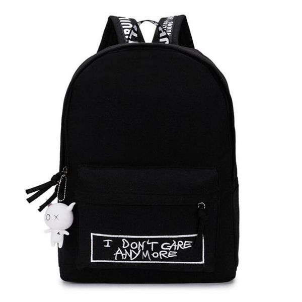

backpack winter canvas letter embroidery student schoolbag men and women travel bag