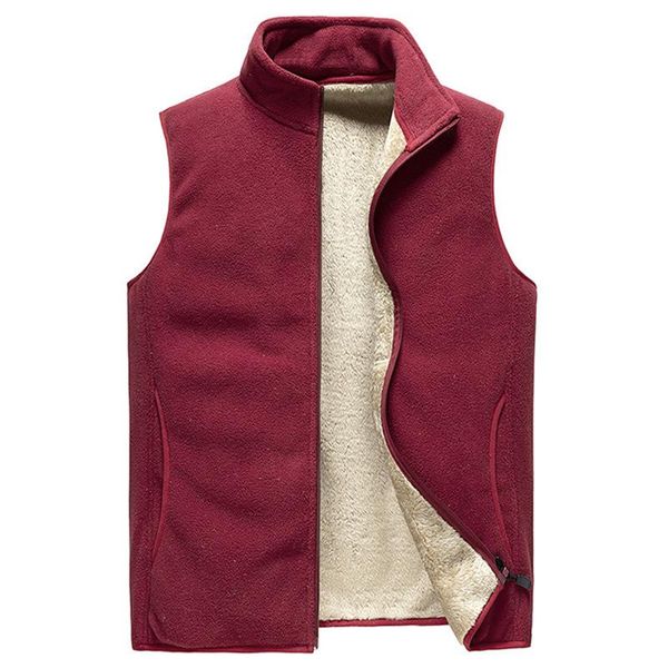 

men's vests boys warm winter clothing velvet faux fur sleeveless jacket red waistcoat men cotton-padded oversized zip up vest male 8xl, Black;white