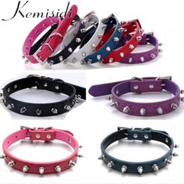 

dog collars & leashes kemisidi adjustable pets crocodile individual single row studded collar leather basic for small dogs