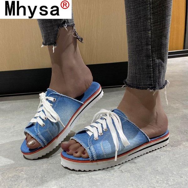 

summer women canvas flat slipper fashion lace up open toe casual shoes outdoor beach women's sandals plus size 43, Black