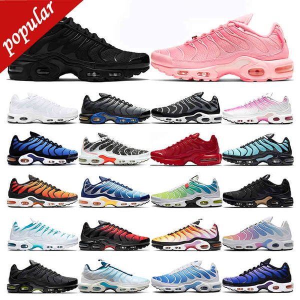 

36-45 tn plus running shoes for men women triple black white atlanta true green worldwide hyper pastel bule rainbow orange pink mens sports