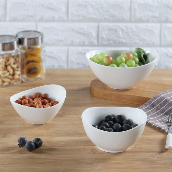 

bowls porcelain serving - 20 ounce for cereal, fruit, salad and desserts set of 4, white