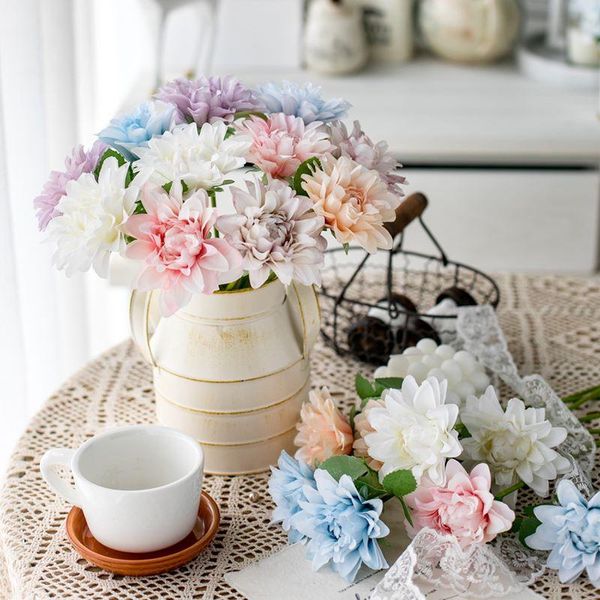 

decorative flowers & wreaths 1pcs bouquet beautiful colorful rose artificial flower for home wedding party decoration table decor arrange fa