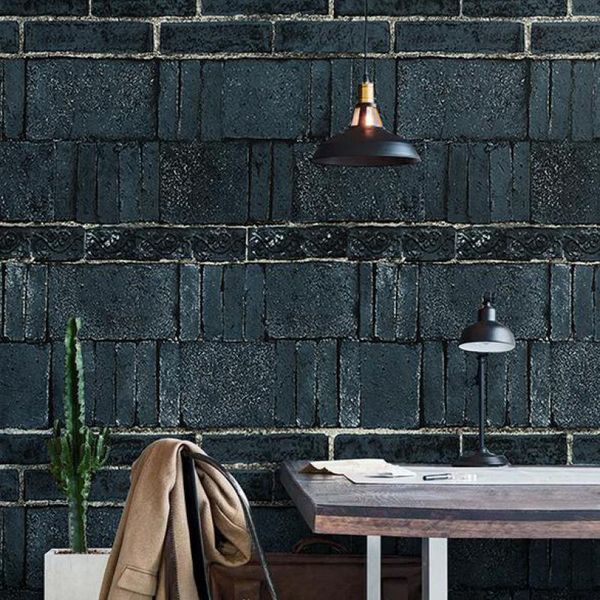 

wallpapers retro cyan red brick wall paper antique stone industrial wind restaurant el barber shop living room bedroom pvc