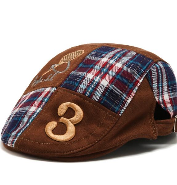 

autumn and winter casual versatile cotton beret fashion embroidery hat for middle-aged old people, Blue;gray