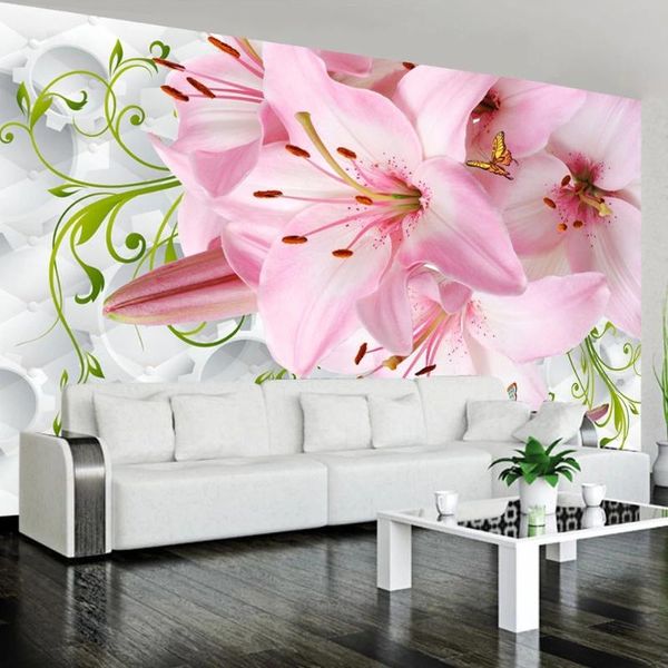 

custom size 3d large murals beautiful flowers modern home decor self adhesive wallpaper living room sofa background waterproof wallpapers