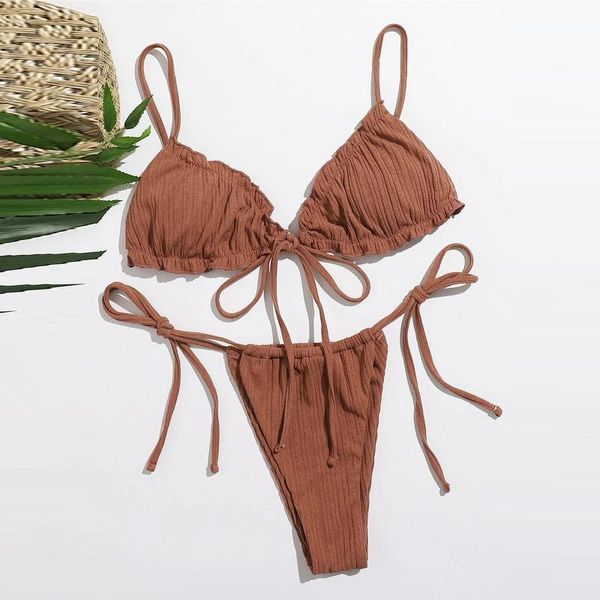 

women's swimwear women solid bikini set bandage brazilian two piece swimmsuit push up beachwear padded bathing suit swimming @40, White;black