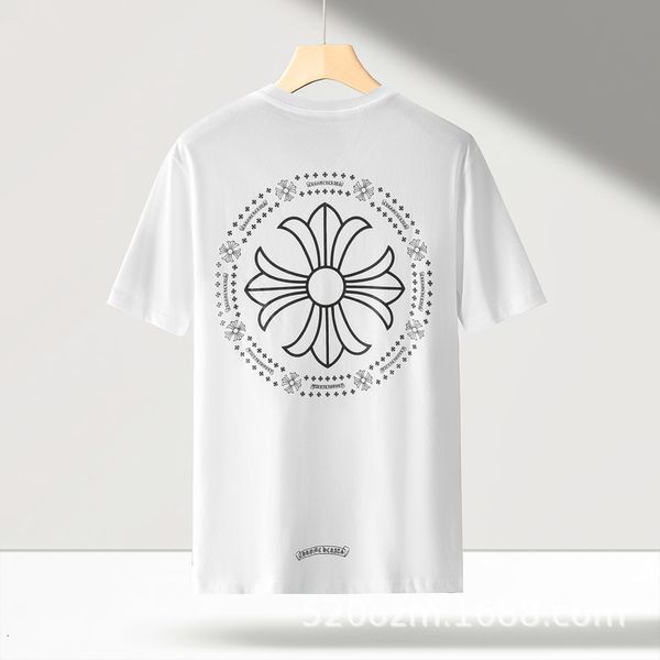 

t shirt ch fashion brand cro sanskrit cross print heart hip hop couple loose crew neck short sleeve, White;black