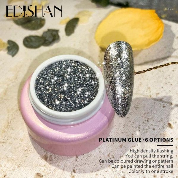 

explosion platinum glue painted gel nail polish high density metal glitter1