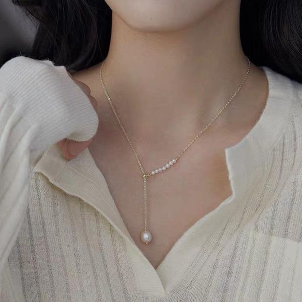 

pendant necklaces baroque pearl necklace women natural freshwater jewelry, Silver