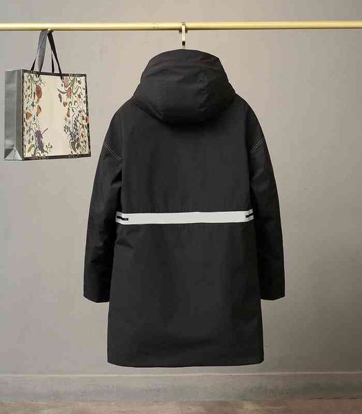 

men's down & parkas winter jackets men down jacket street designer hoodies windproof warm printed long perfect details red armband 3d r, Black