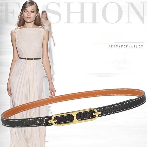 

belts pig nose letter women real leather buckle dress jeans sweater waistband for 2021, Black;brown