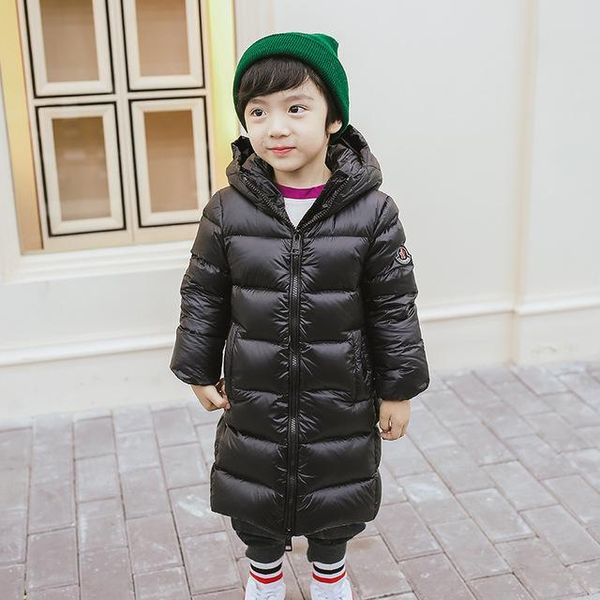 

girls down coats kids baby clothing winter outerwear children's cotton jacket boys thick long garment windproof clothes coat, Blue;gray