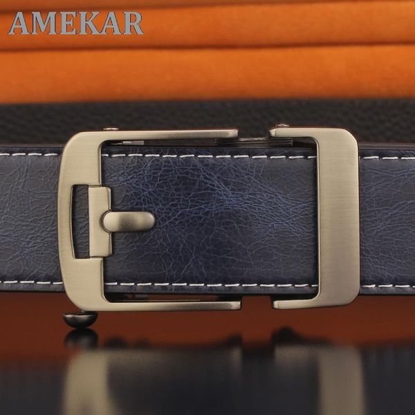 

belts 2021 personality toothless automatic buckle leather cowhide fashion designer men's belt ceinture homme q9, Black;brown