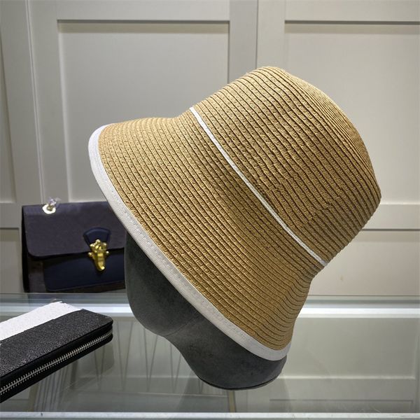 

Fashion Designer Straw Hat Ladies Brand Bucket Hat Elegant Styles Trend Men Beach Travel Baseball Cap High Quality Woven 4 Styles, Box