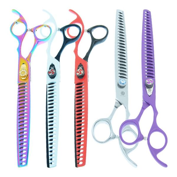 

hair scissors purple dragon 8.0" pets grooming japanese steel fish bone 22 teeth dogs thinning scissorss animals clippers b0059b