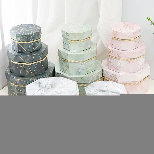 

gift wrap flower hexagon bucket marble geometric box valentine's day case birthday package