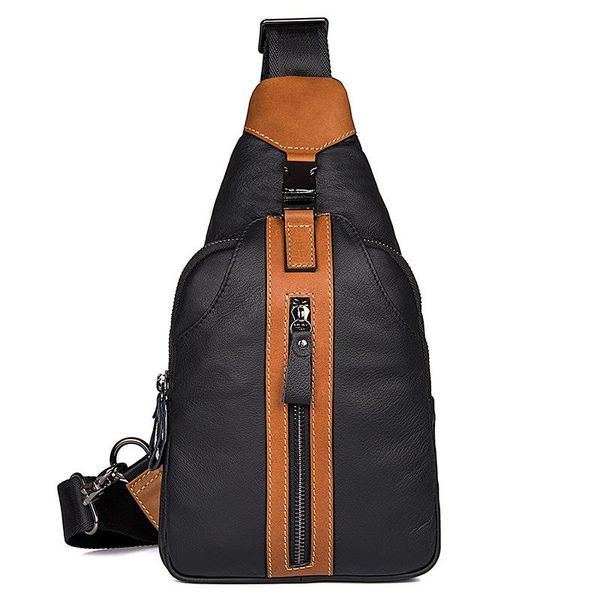 

men's wear-resistant antique chest bag fashion real leather waist bags
