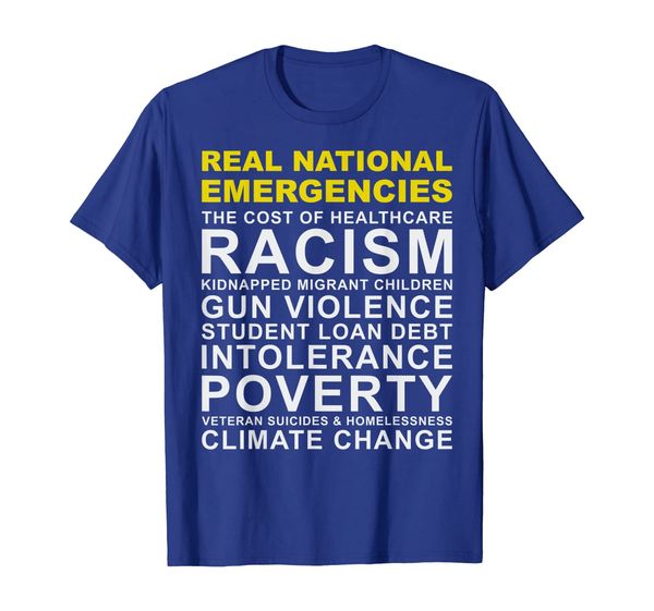 

real national emergencies are healthcare racism poverty tee, White;black