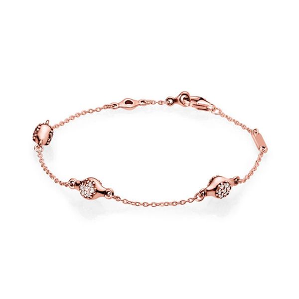

new 2021 100% 925 sterling silver rose red bracelet fit diy original fshion jewelry gift, Golden;silver