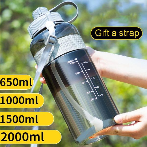 

large capacity water bottles for drinking outdoor sports bottle fruits bpa-plastic jug camping training bicycle