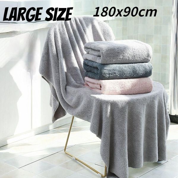 

towel 180x90cm thick polyester and nylon coral velvet absorbent household bath beach