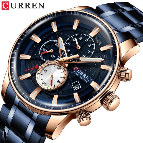 

wristwatches sport watch men waterproof curren quartz men's watches chronograph luminous relogio masculino fashion male clock, Slivery;brown