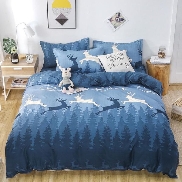 

bedding sets jumping deer for home set textile double sheet luxury soft  king size bed linens duvet cover pillow case