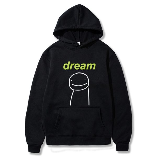 

dreamwastaken casual dream print loose hoodie, Black
