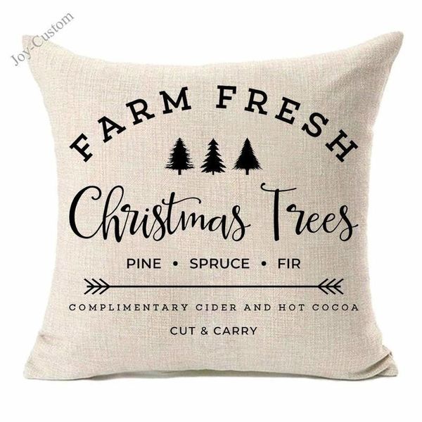 

cushion/decorative pillow farm fresh christmas trees cotton linen throw covers cushion case for sofa,christmas