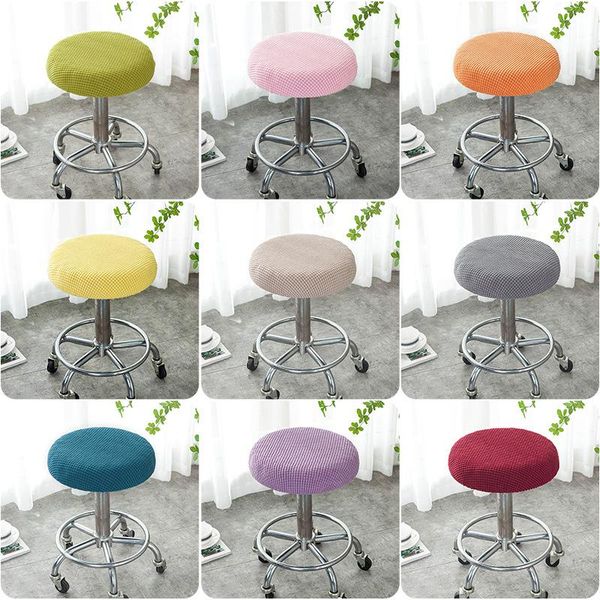 

1/2pc polar fleece round chair cover solid colors seat bar stool for home dentist hair salon restaurant banquet covers