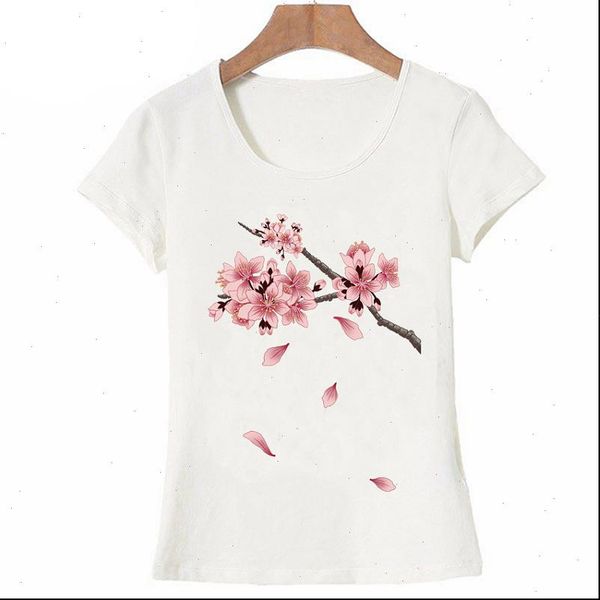 

womens cherry blossom women t shirt fashion tshirt white femme casual streetwear harajuku