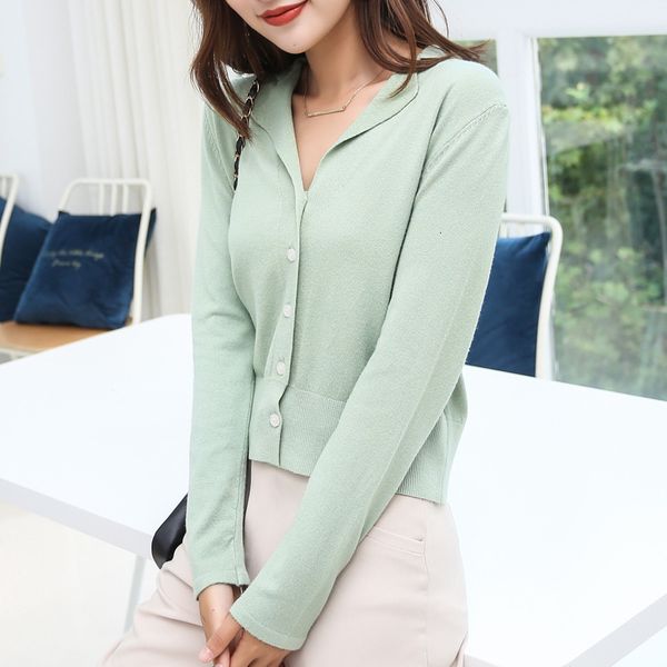 

women's hoodies & sweatshirts female cardigan in knitted or crocheted, short and loose jacket with v-neck, autumn fashion, x6zz, Black