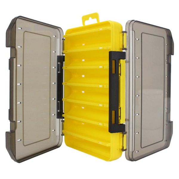 

fishing accessories outdoor lure box double sided waterproof secure locking v-shape slots visible plastic storage case
