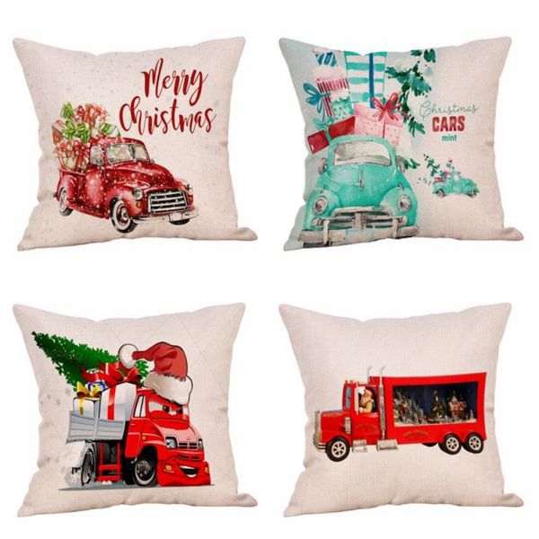 

pillow case christmas car pattern cushion decorative pillowcase throw cover cases
