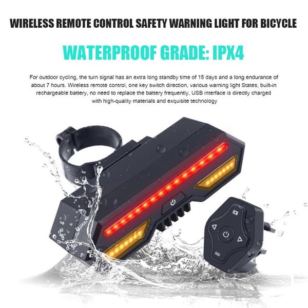 

mountain bike smart taillight brake rear warning lamp usb charging rc waterproof outdoor cycle biking entertainment lights