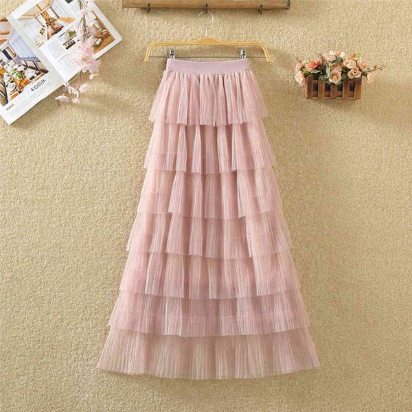 

skirts spring sweet candy cakee layered a-line long tulle skirts, Black
